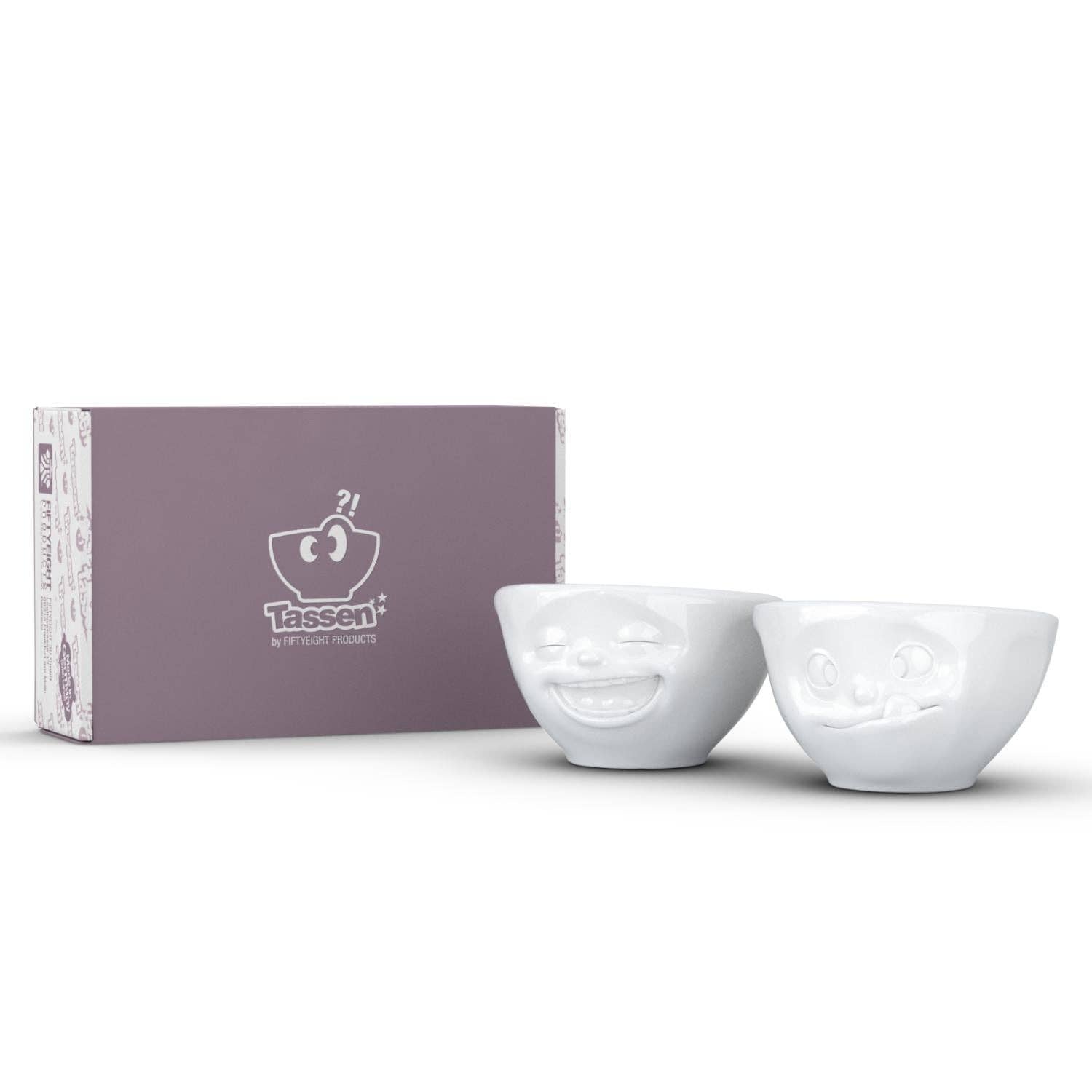 SMALL BOWL SET No. 3, LAUGHING & TASTY FACE