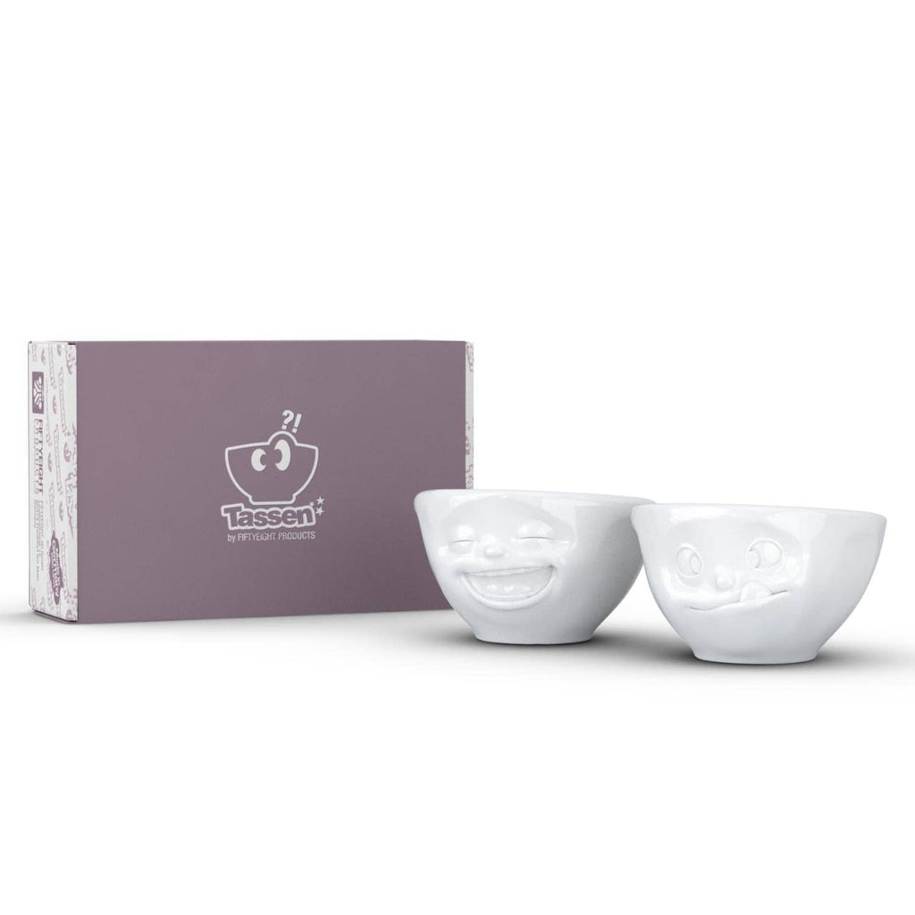 SMALL BOWL SET No. 3, LAUGHING & TASTY FACE