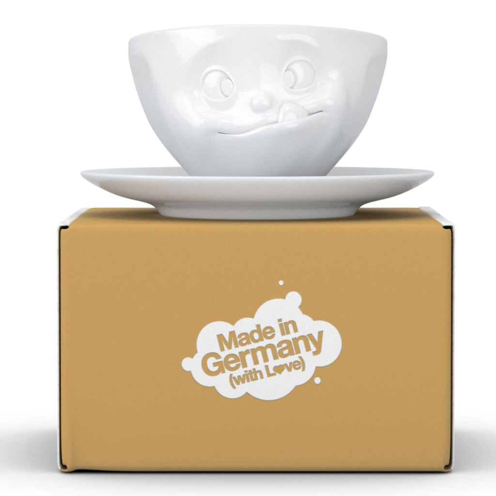 COFFEE CUP WITH SAUCER, TASTY FACE