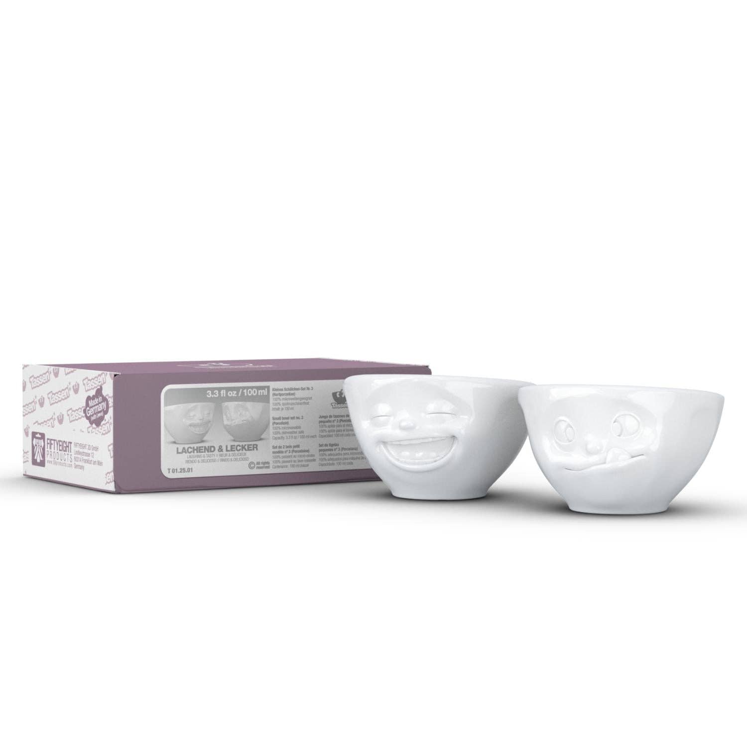 SMALL BOWL SET No. 3, LAUGHING & TASTY FACE