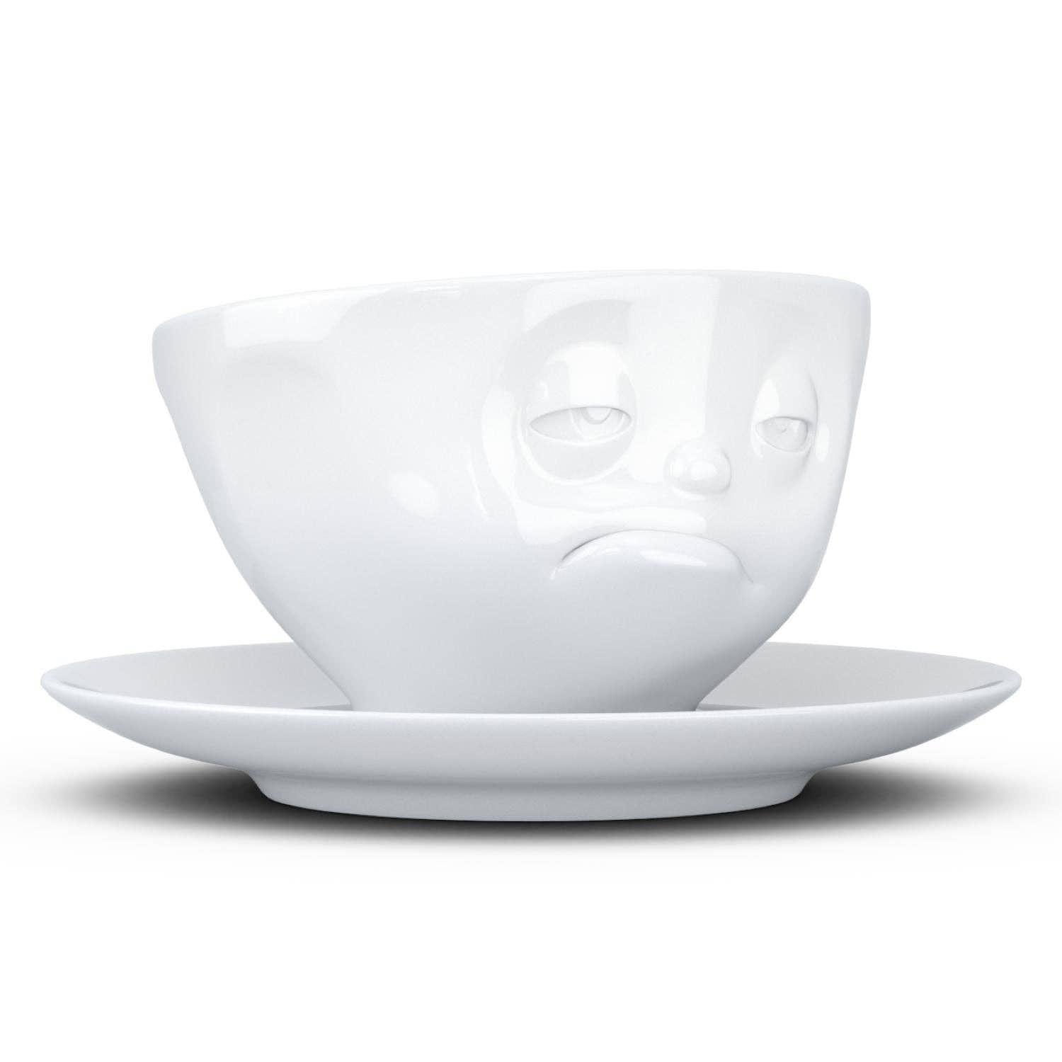 COFFEE CUP WITH SAUCER, SNOOZY FACE