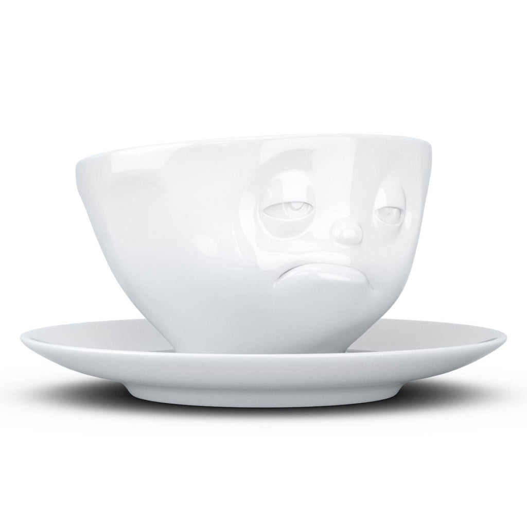 COFFEE CUP WITH SAUCER, SNOOZY FACE