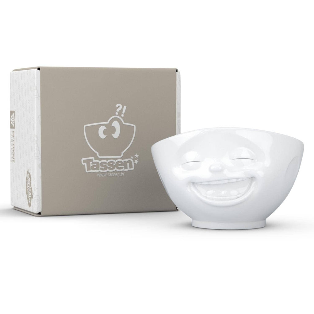 LAUGHING FACE, WHITE 16 OZ BOWL