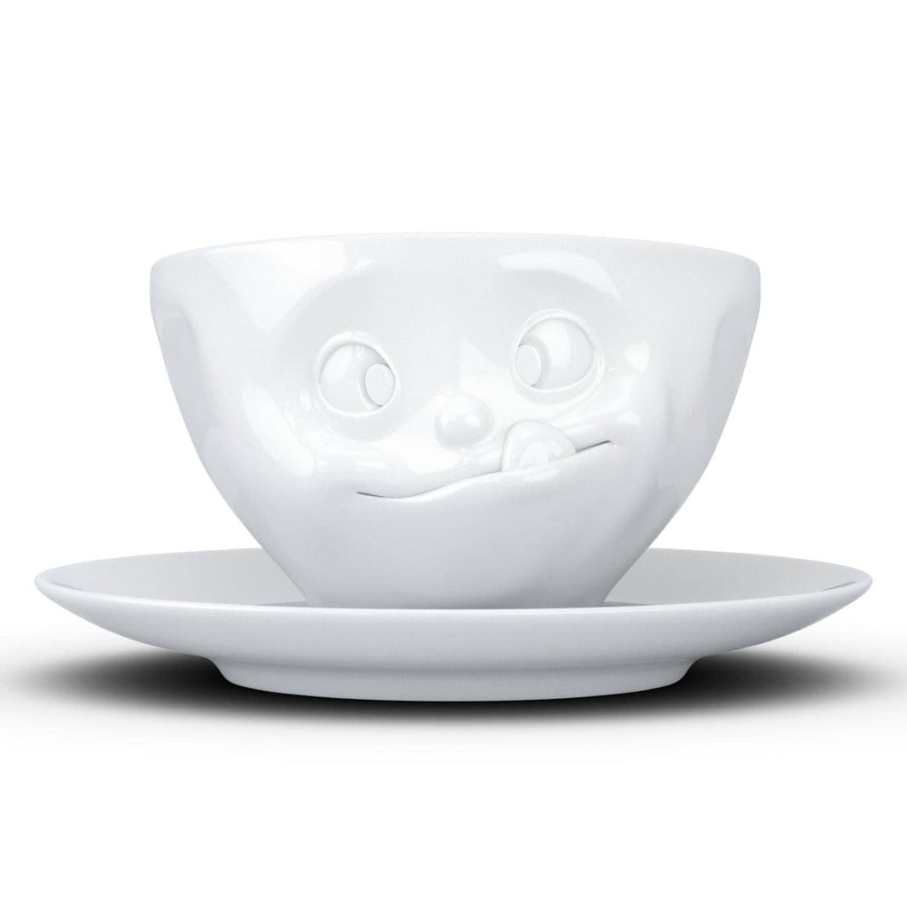 COFFEE CUP WITH SAUCER, TASTY FACE