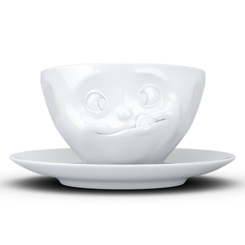 COFFEE CUP WITH SAUCER, TASTY FACE