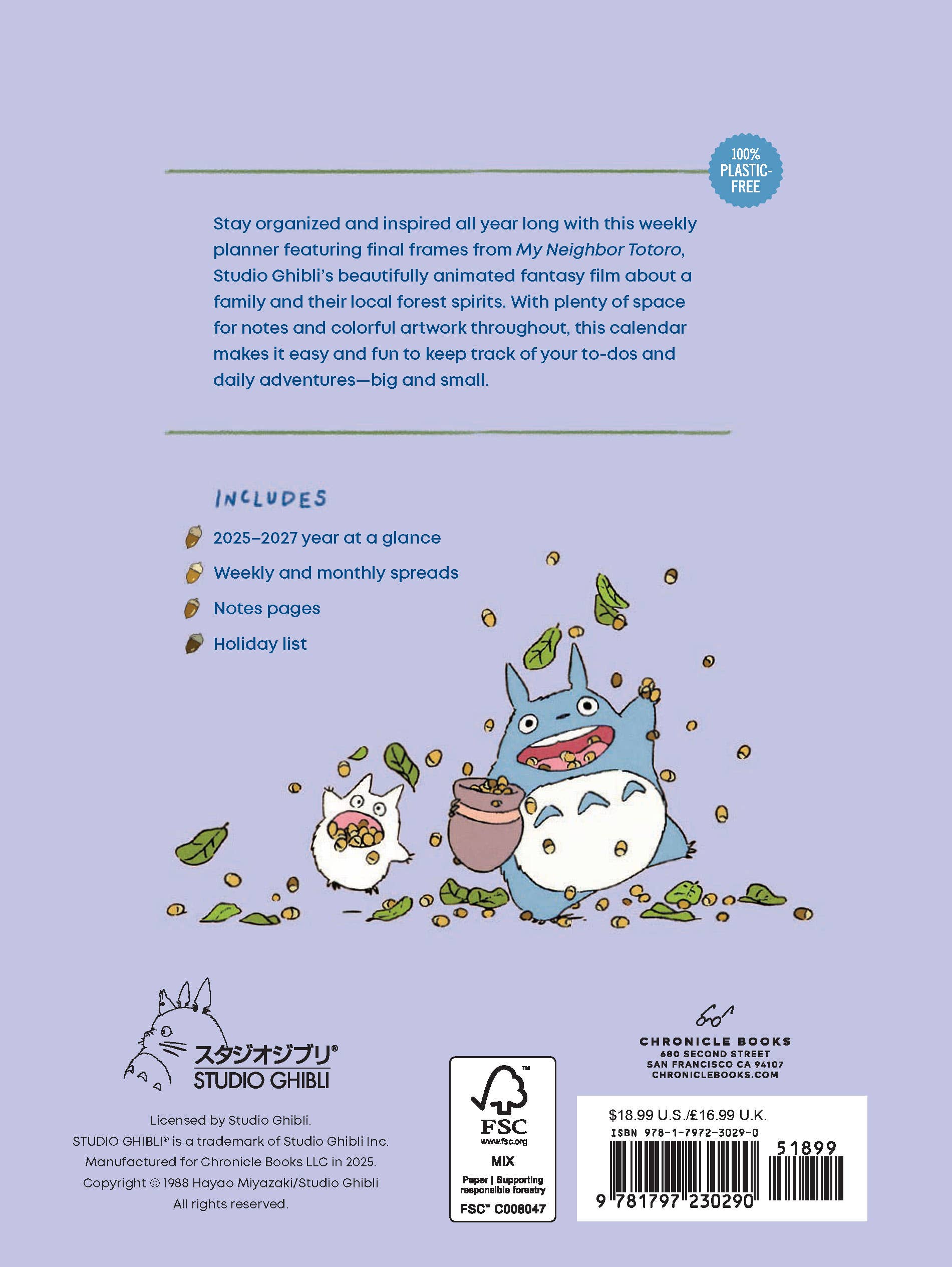 STUDIO GHIBLI MY NEIGHBOR TOTORO 2026 12-MONTH WEEKLY PLANNER