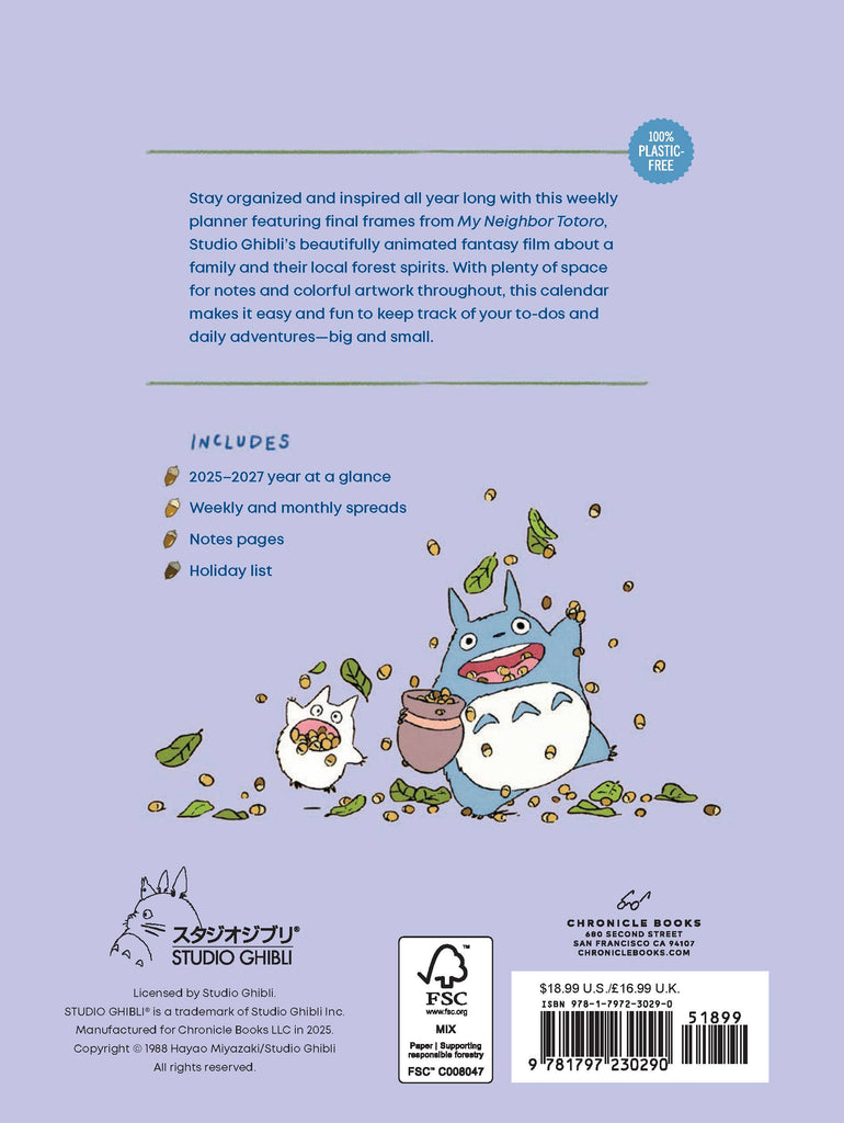 STUDIO GHIBLI MY NEIGHBOR TOTORO 2026 12-MONTH WEEKLY PLANNER