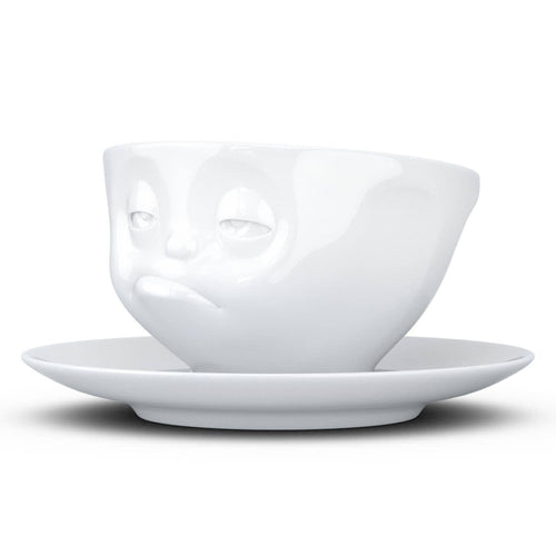 COFFEE CUP WITH SAUCER, SNOOZY FACE