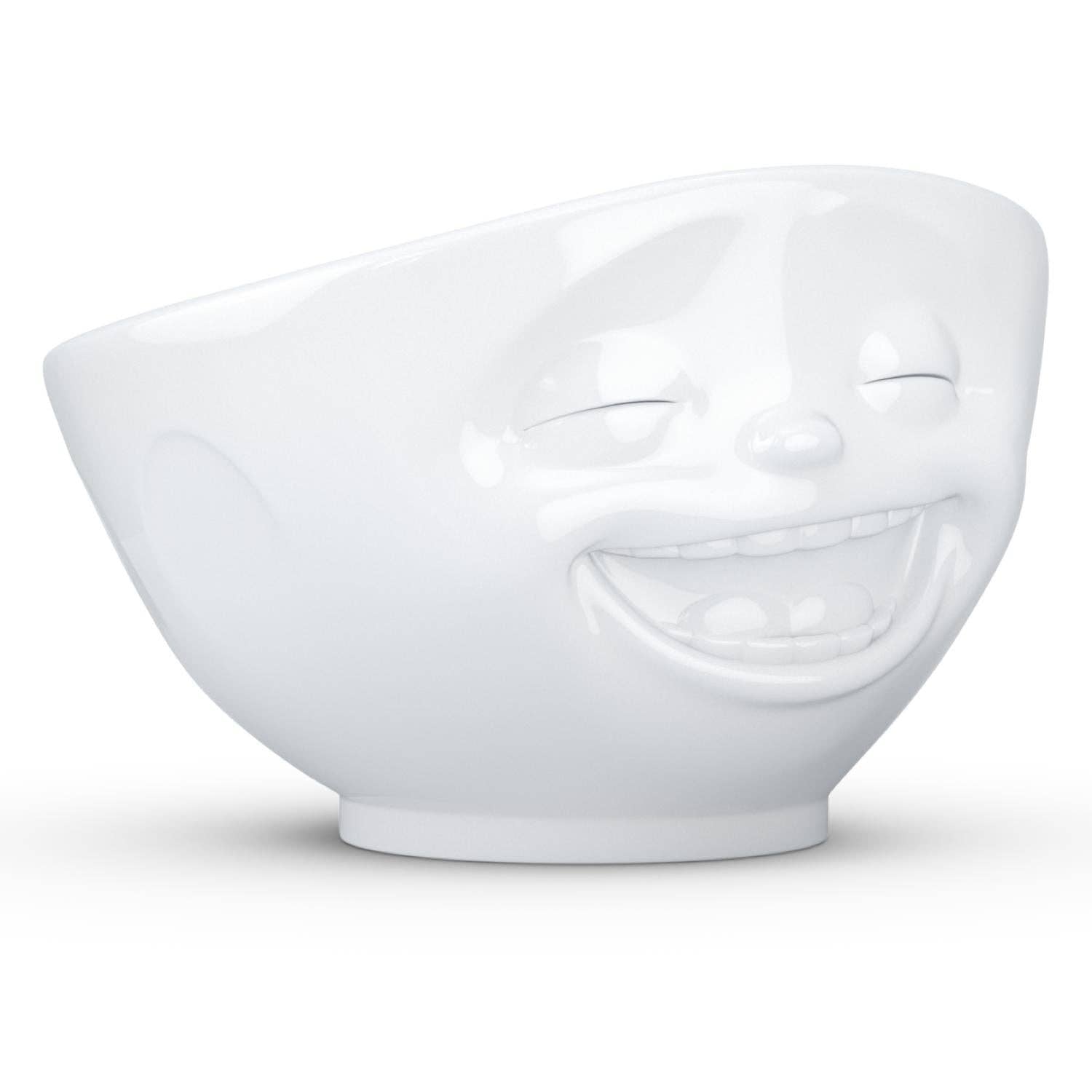 LAUGHING FACE, WHITE 16 OZ BOWL