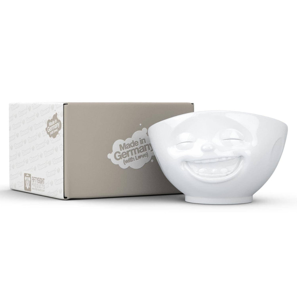 LAUGHING FACE, WHITE 16 OZ BOWL