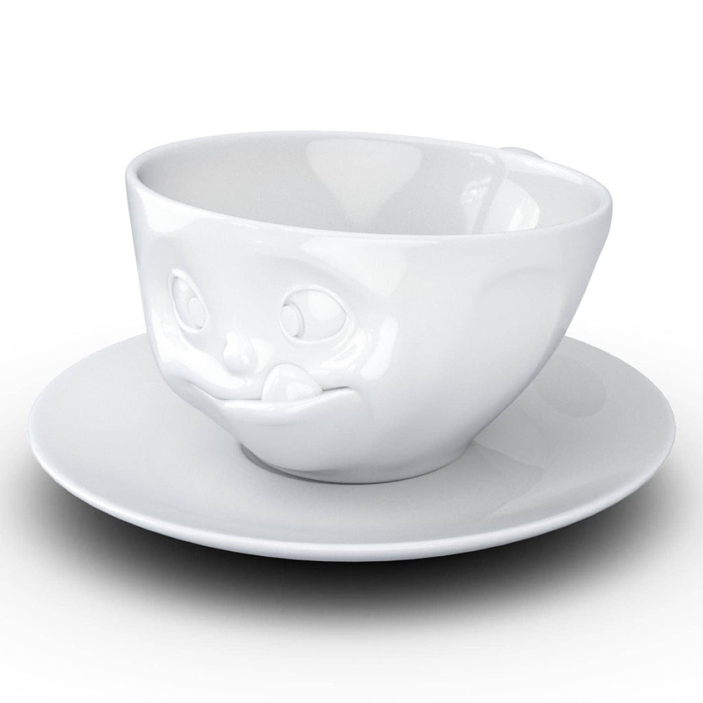 COFFEE CUP WITH SAUCER, TASTY FACE