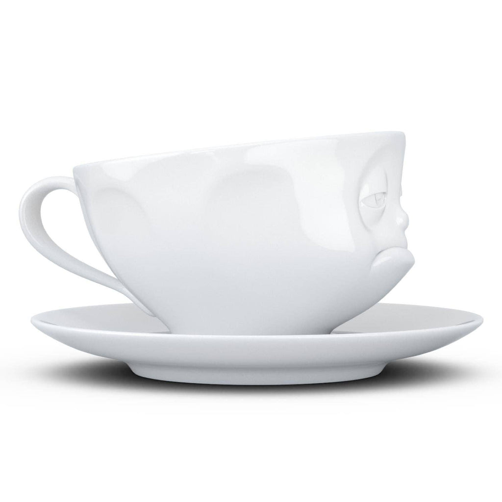 COFFEE CUP WITH SAUCER, SNOOZY FACE