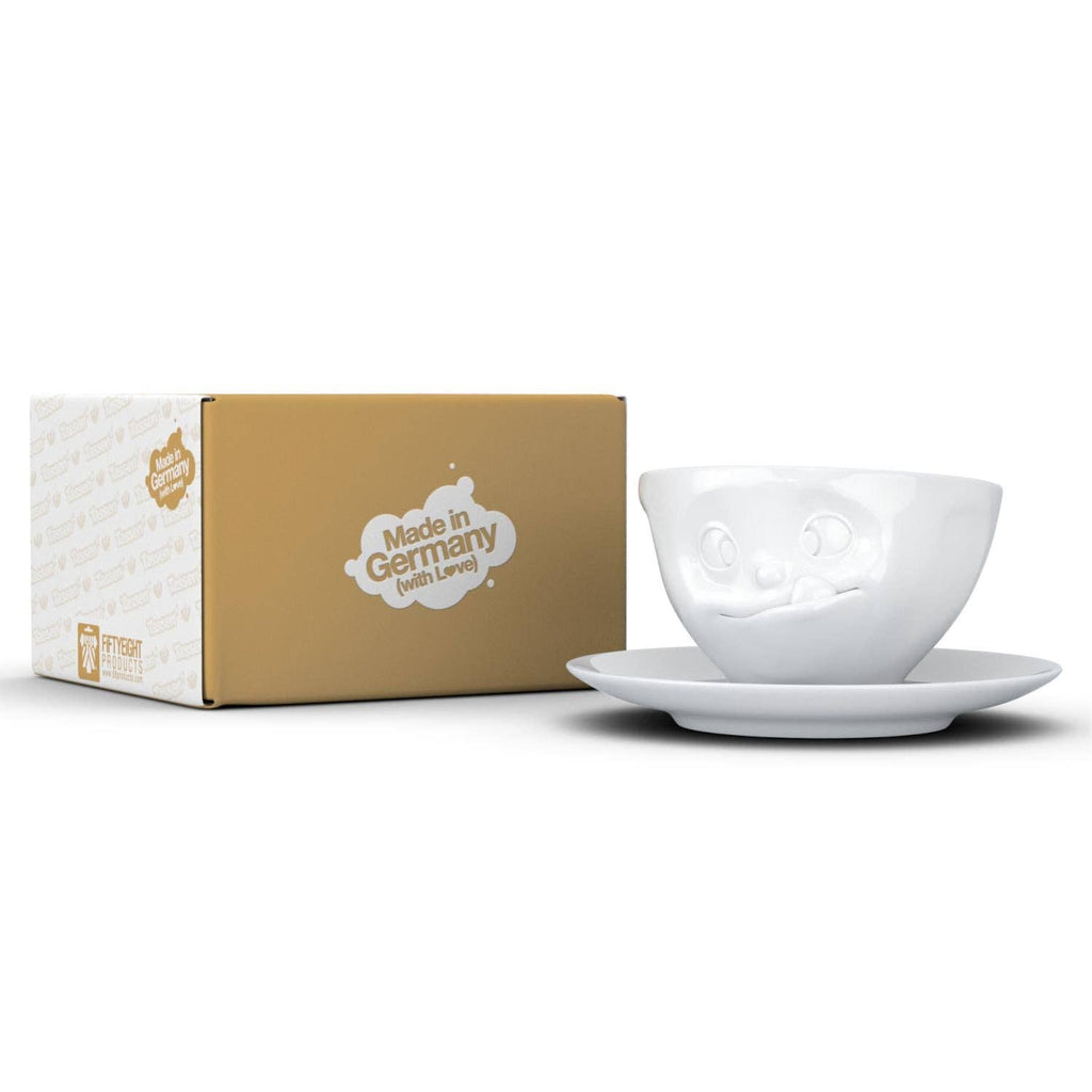 COFFEE CUP WITH SAUCER, TASTY FACE