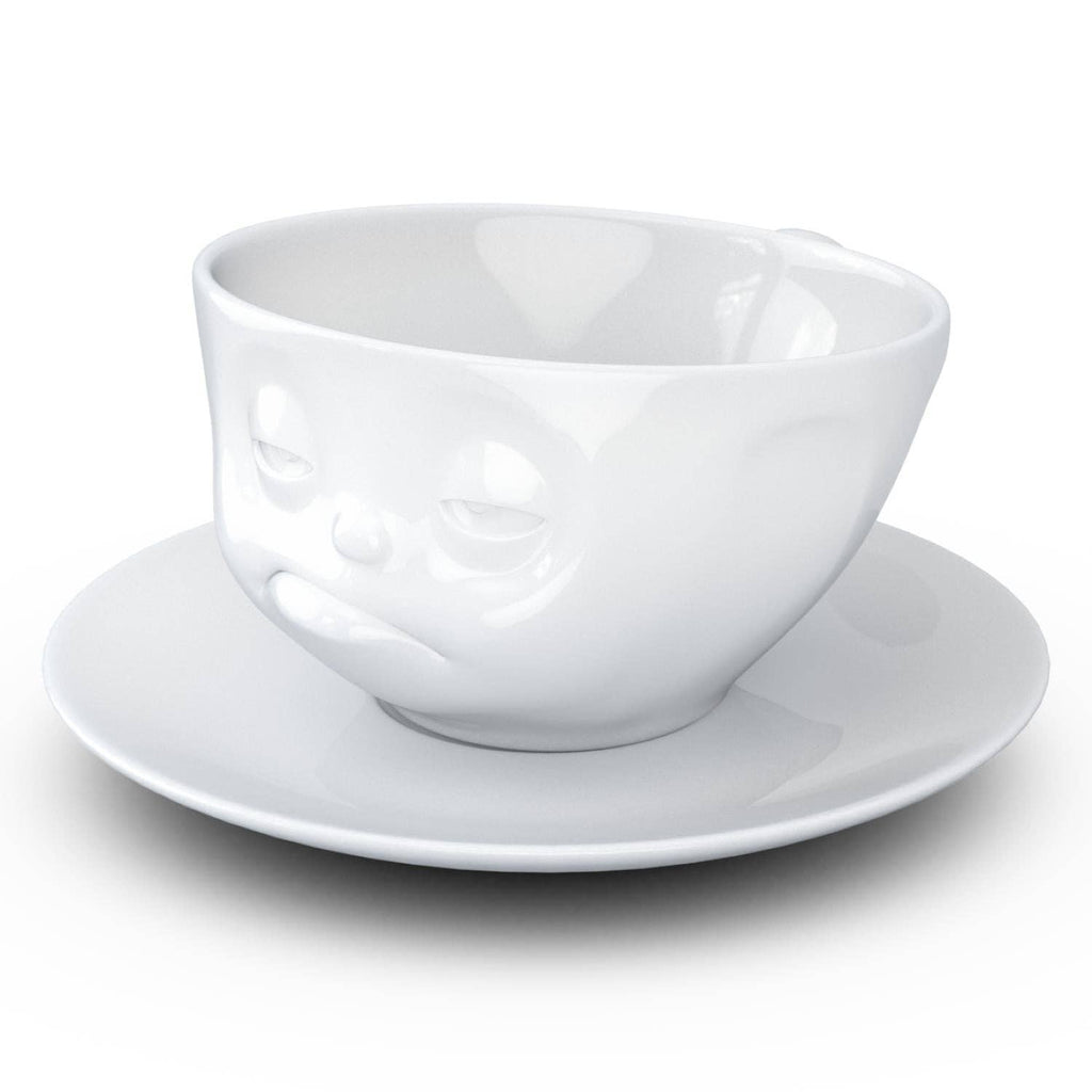 COFFEE CUP WITH SAUCER, SNOOZY FACE