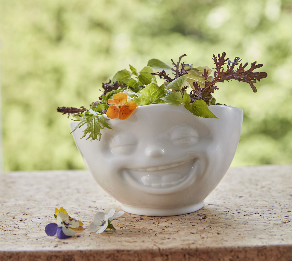 LAUGHING FACE, WHITE 16 OZ BOWL