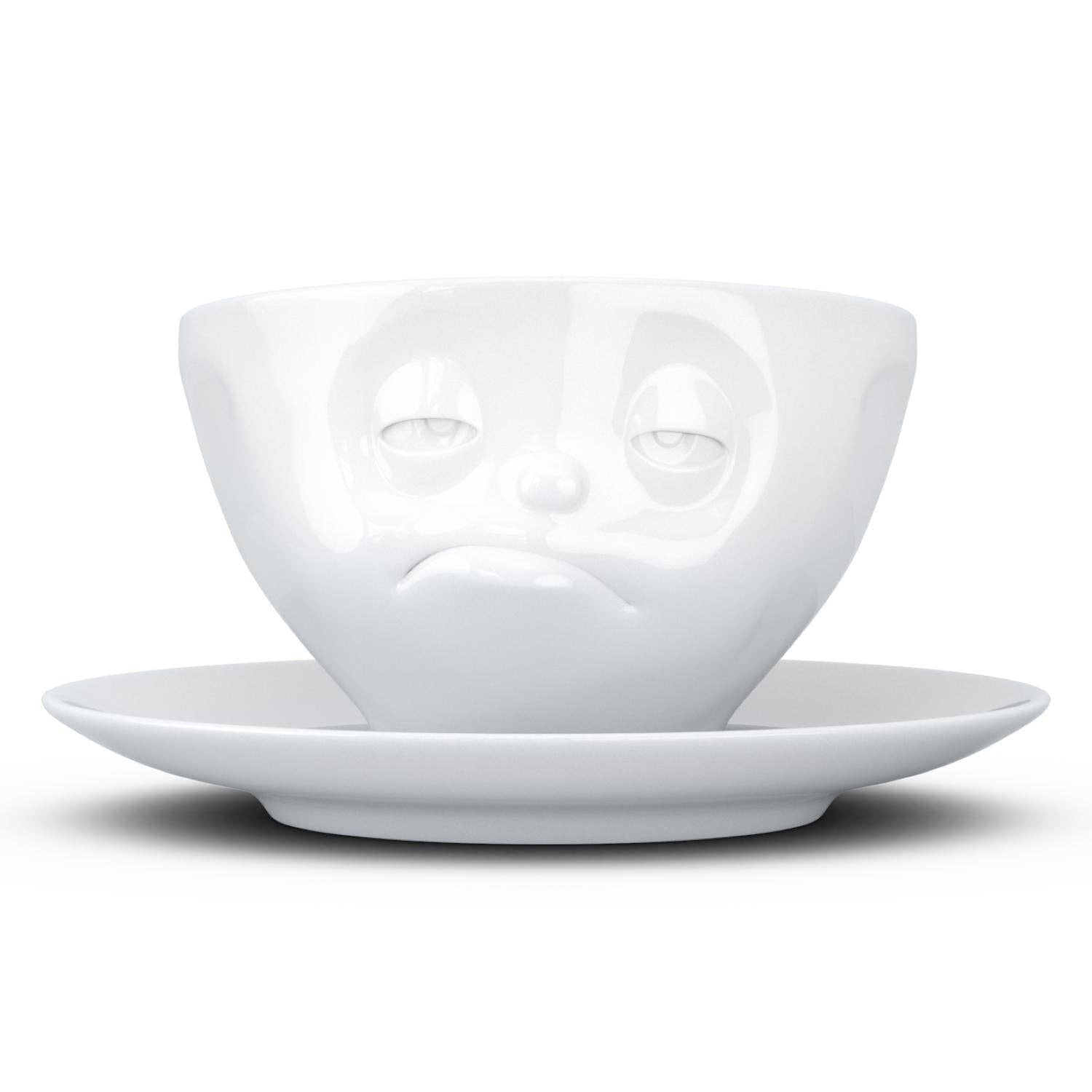 COFFEE CUP WITH SAUCER, SNOOZY FACE