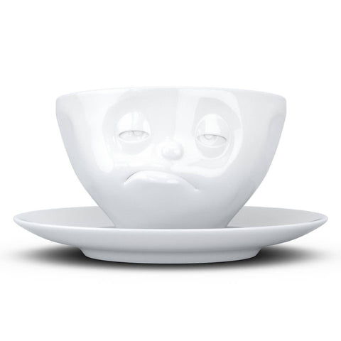 COFFEE CUP WITH SAUCER, SNOOZY FACE