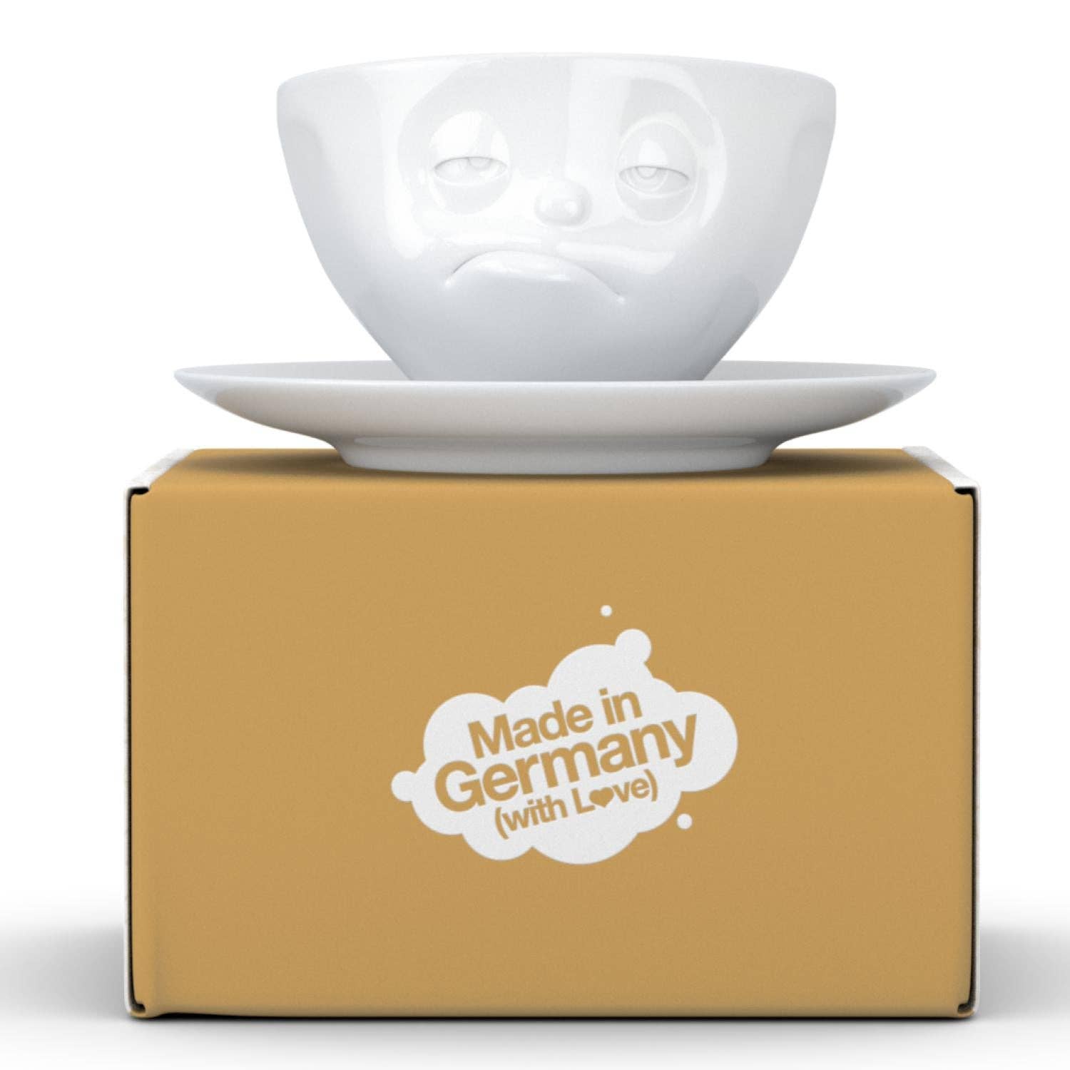 COFFEE CUP WITH SAUCER, SNOOZY FACE